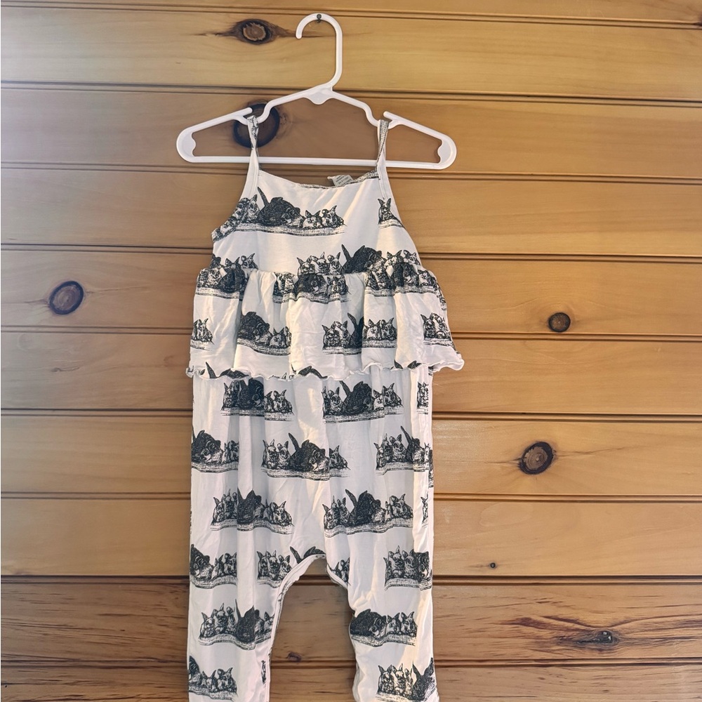 Kate Quinn Black and White Tractor Print Jumpsuit